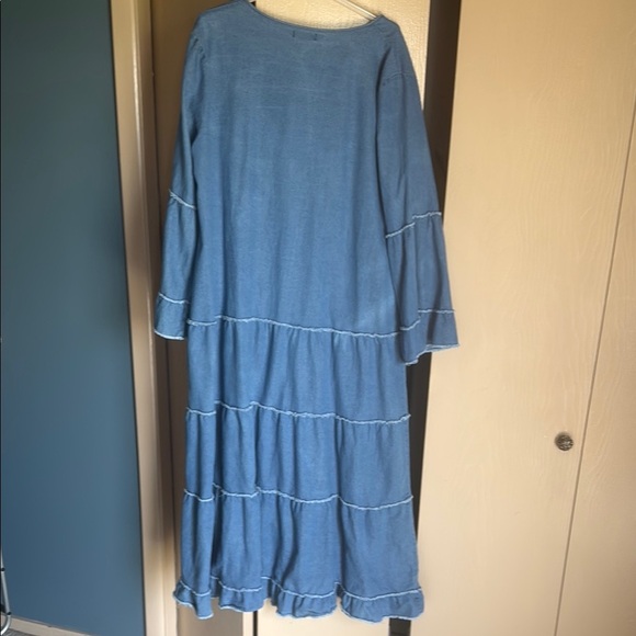 Blue Tiered Bell Sleeve Sundress - Picture 4 of 4